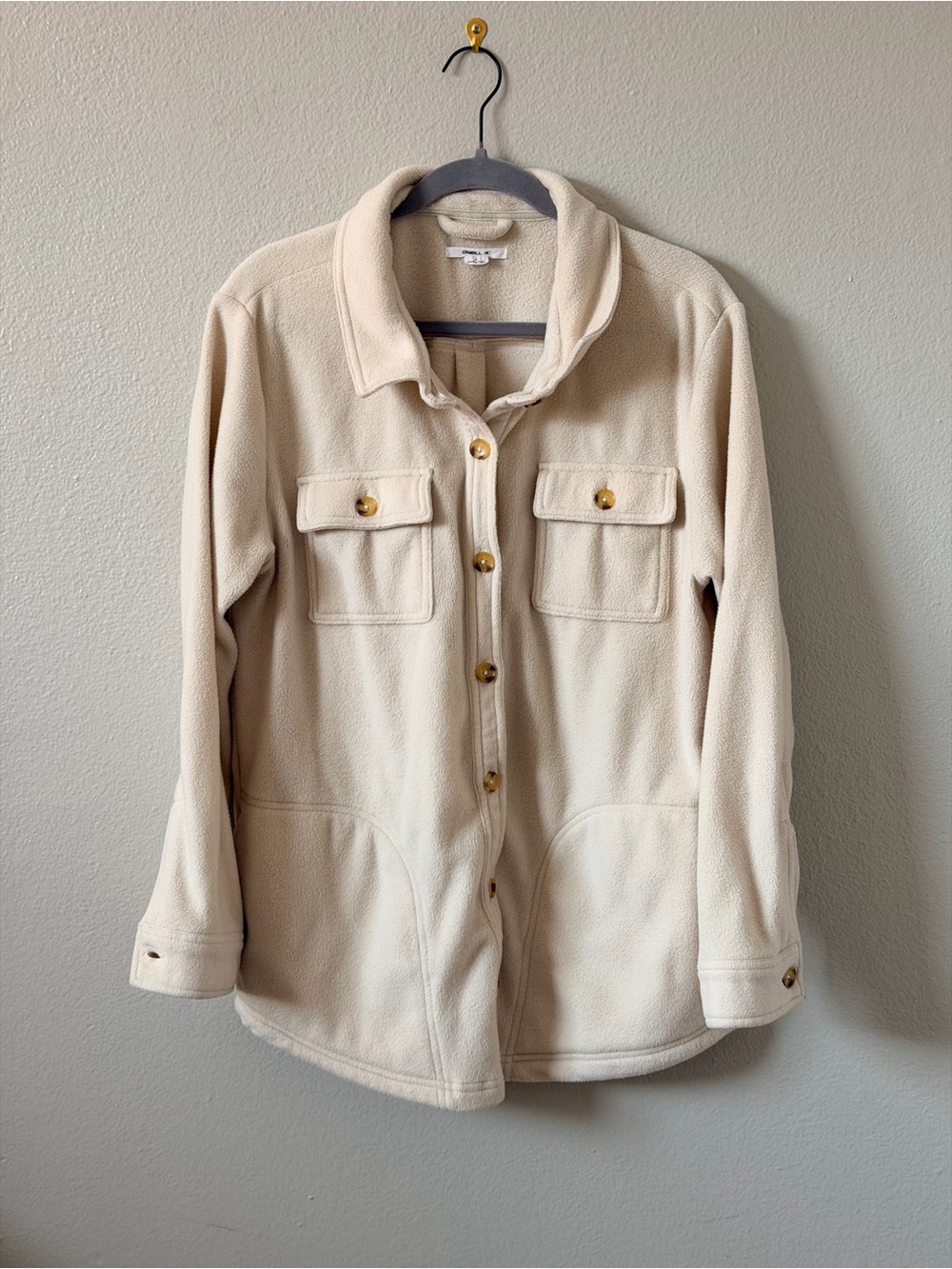 O’Neill Women’s Cream Fleece Button-Front Shacket Jacket